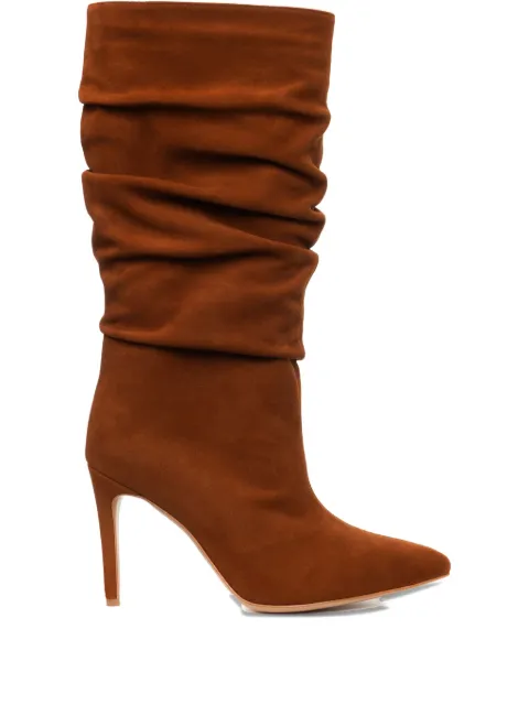 GINISSIMA 95mm Eva ruched suede boots