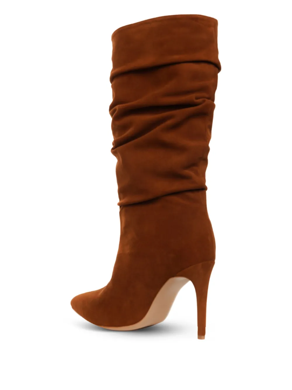 GINISSIMA 95 mm Eva suède laarzen met ruches Bruin