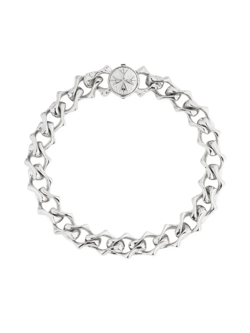 Emanuele Bicocchi Polished-chain Logo-detail Bracelet In Brown