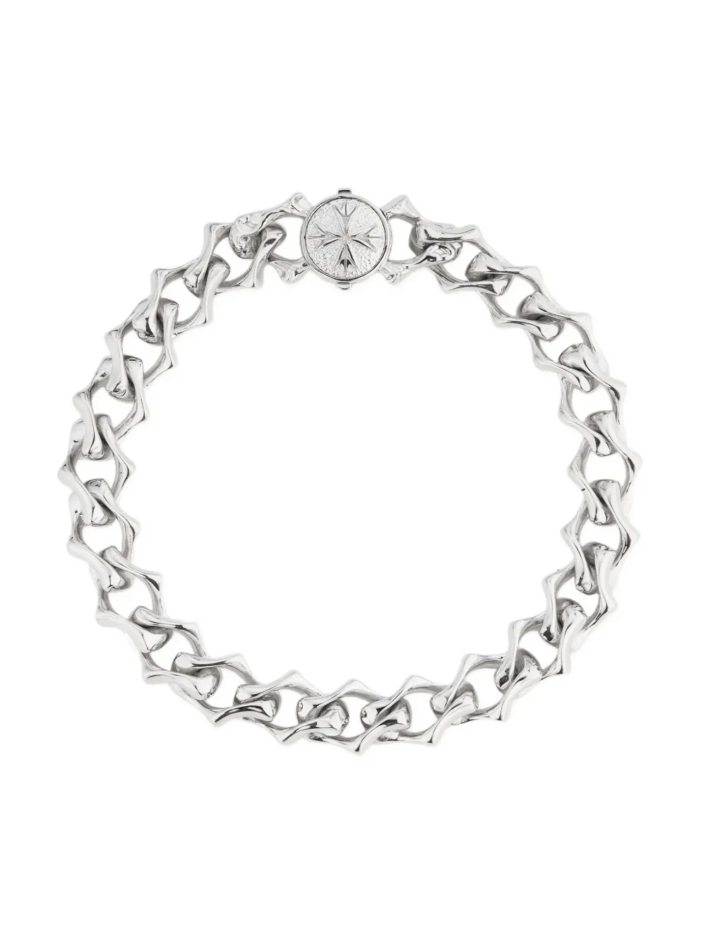 Emanuele Bicocchi Polished-chain Logo-detail Bracelet In Brown