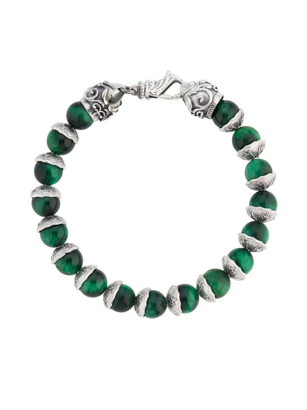 Emanuele Bicocchi Beaded Logo Bracelet In Green