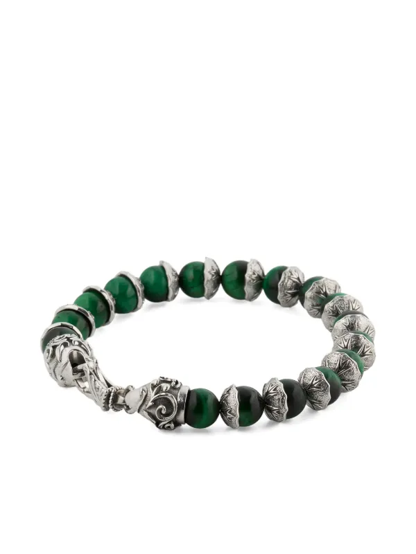 Emanuele Bicocchi ビーズ ロゴ ブレスレット | シルバートーン