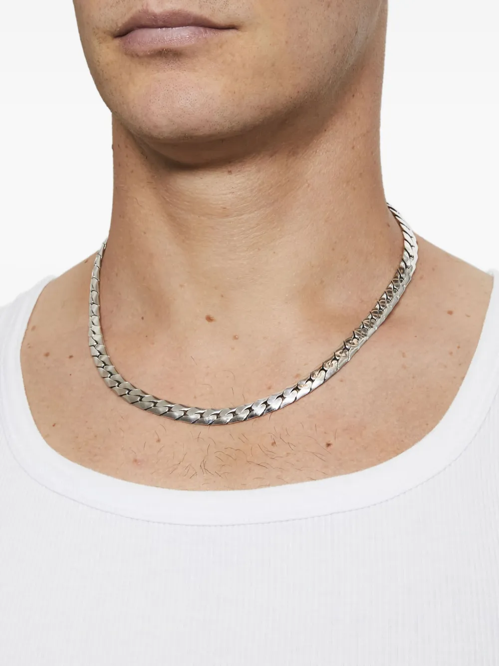 Emanuele Bicocchi collier Herringbone en chaîne à logo | Homme | Image 2