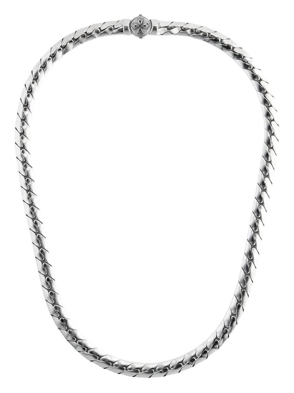 Emanuele Bicocchi Herringbone chain logo necklace - Argento
