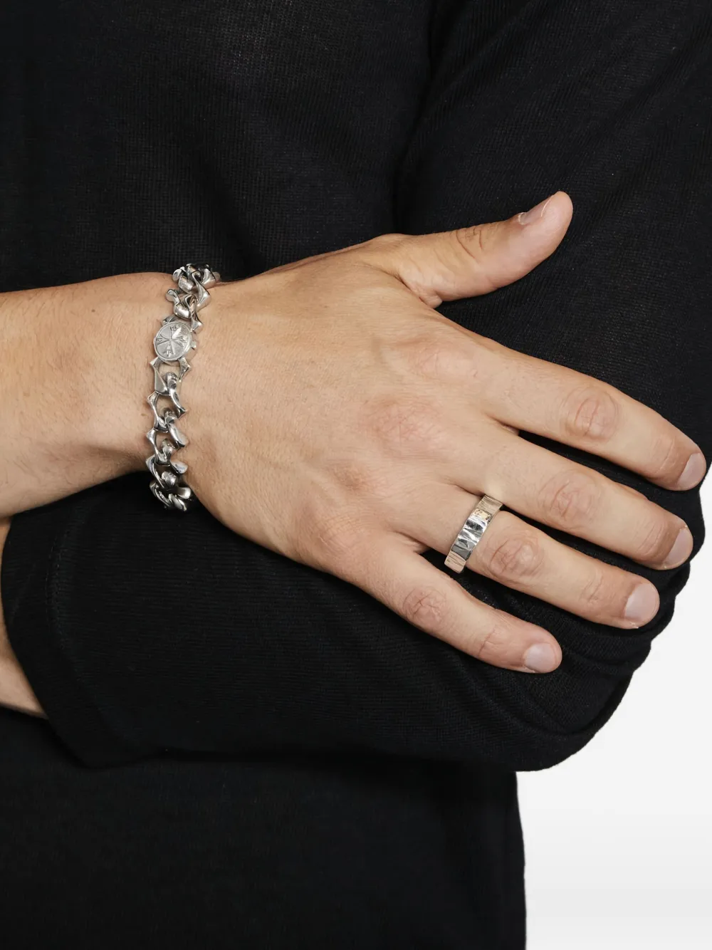 Emanuele Bicocchi Sharp chain logo bracelet | Men | Image 2