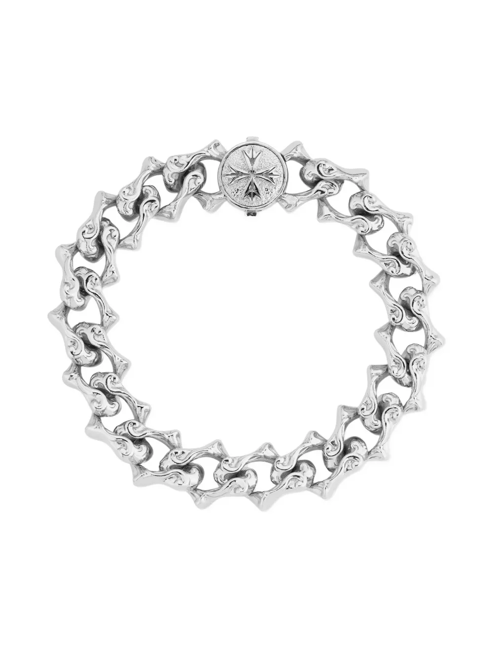 Emanuele Bicocchi Sharp-chain Logo-detail Bracelet In Metallic