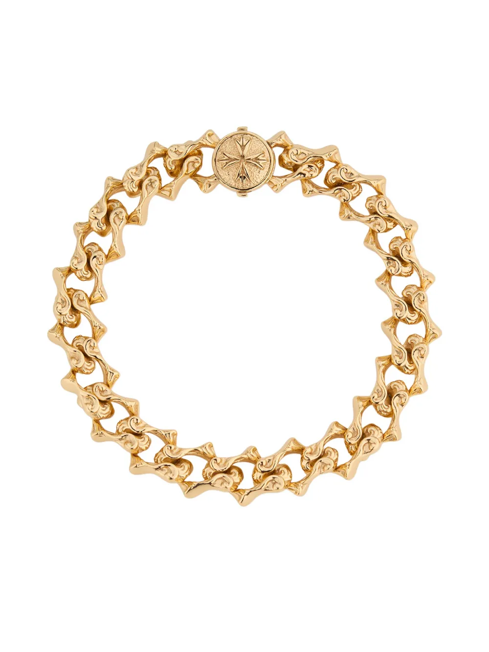 Emanuele Bicocchi Sharp Chain Logo Bracelet In Gold