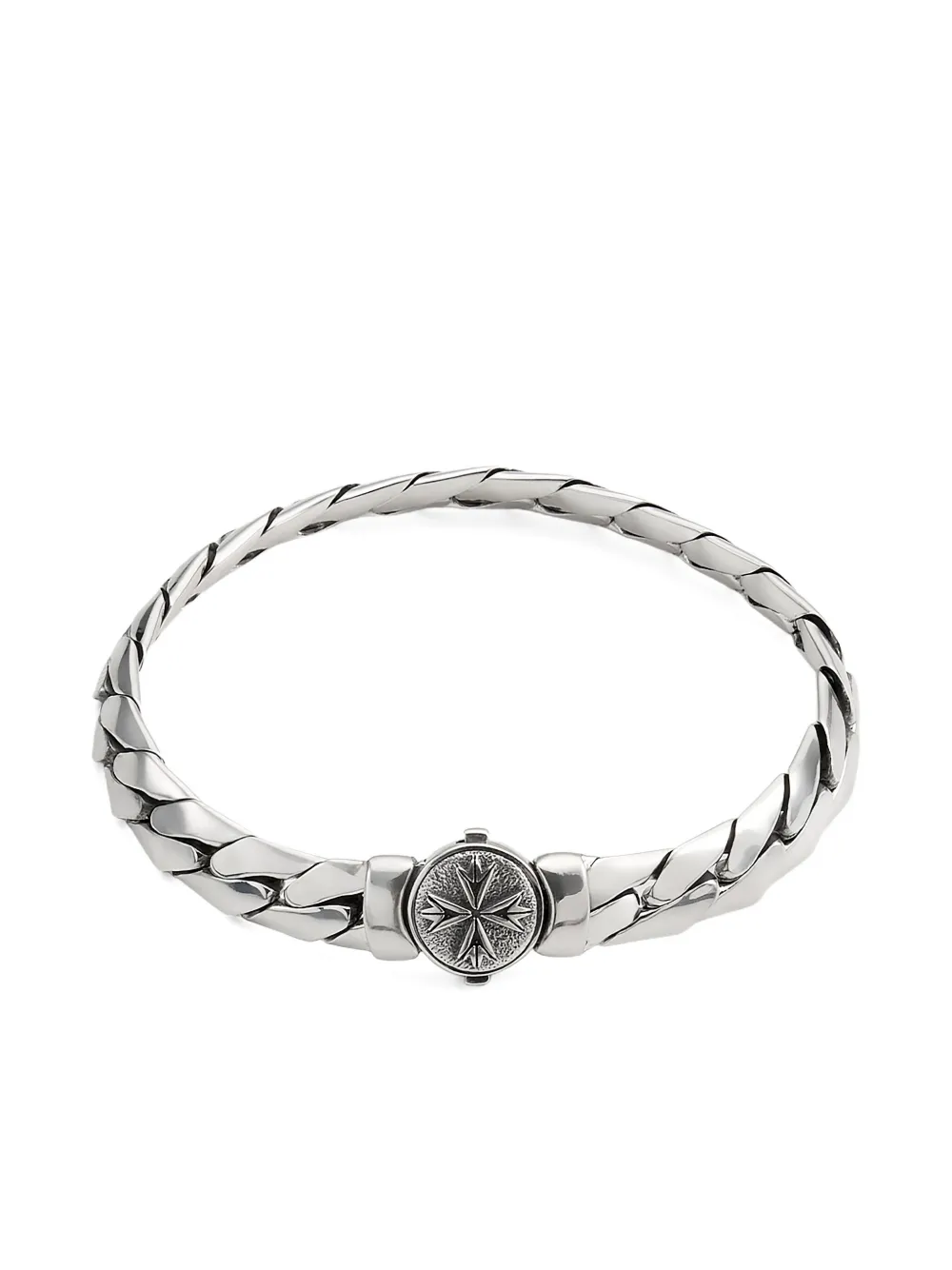Emanuele Bicocchi Herringbone Chain Logo Bracelet In Metallic
