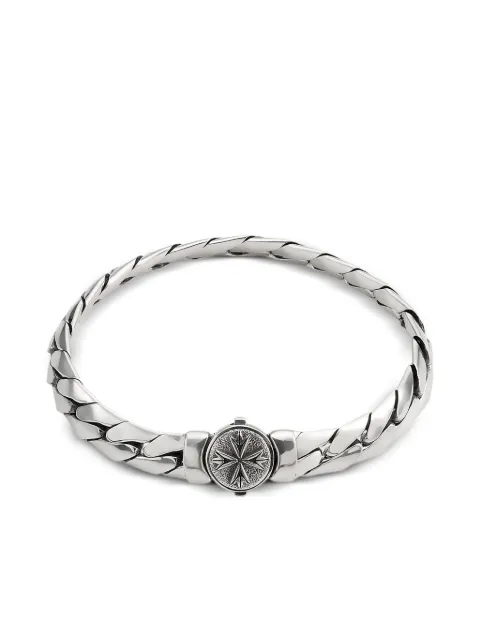 Emanuele Bicocchi Herringbone Chain logo bracelet