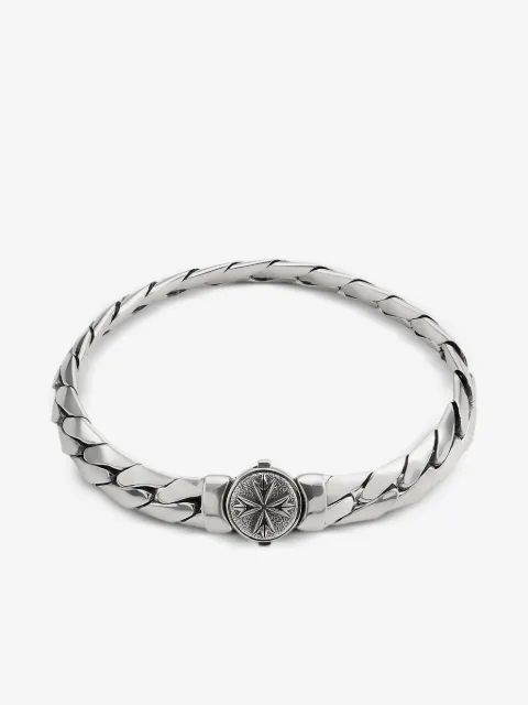 Emanuele Bicocchi Herringbone Chain logo bracelet