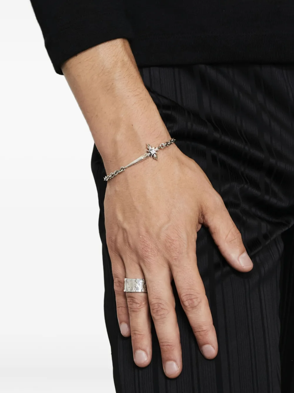 Emanuele Bicocchi large hammered band ring | Men | Image 2