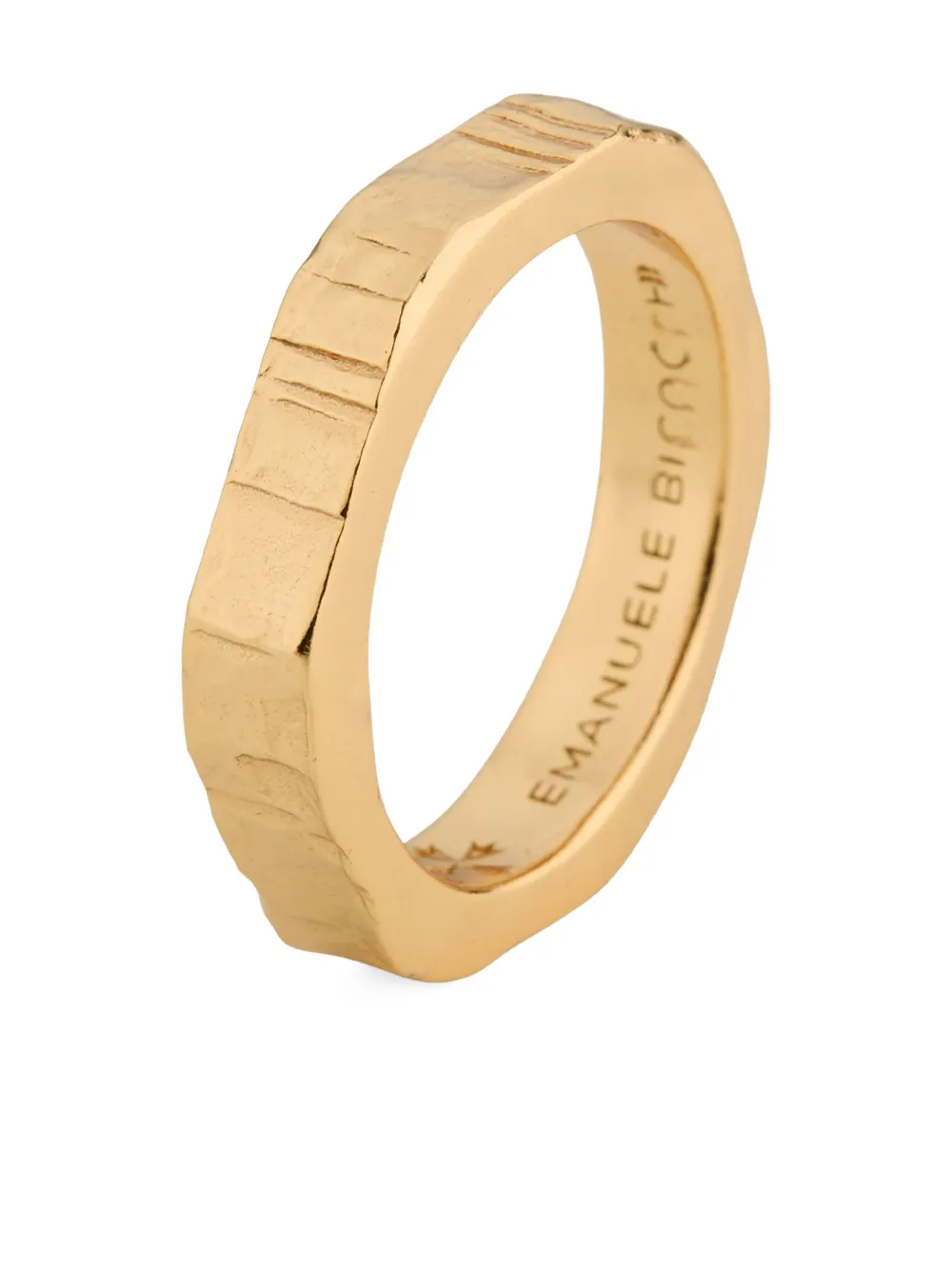 Emanuele Bicocchi anillo pequeño con diseño martillado | dorado | Image 1