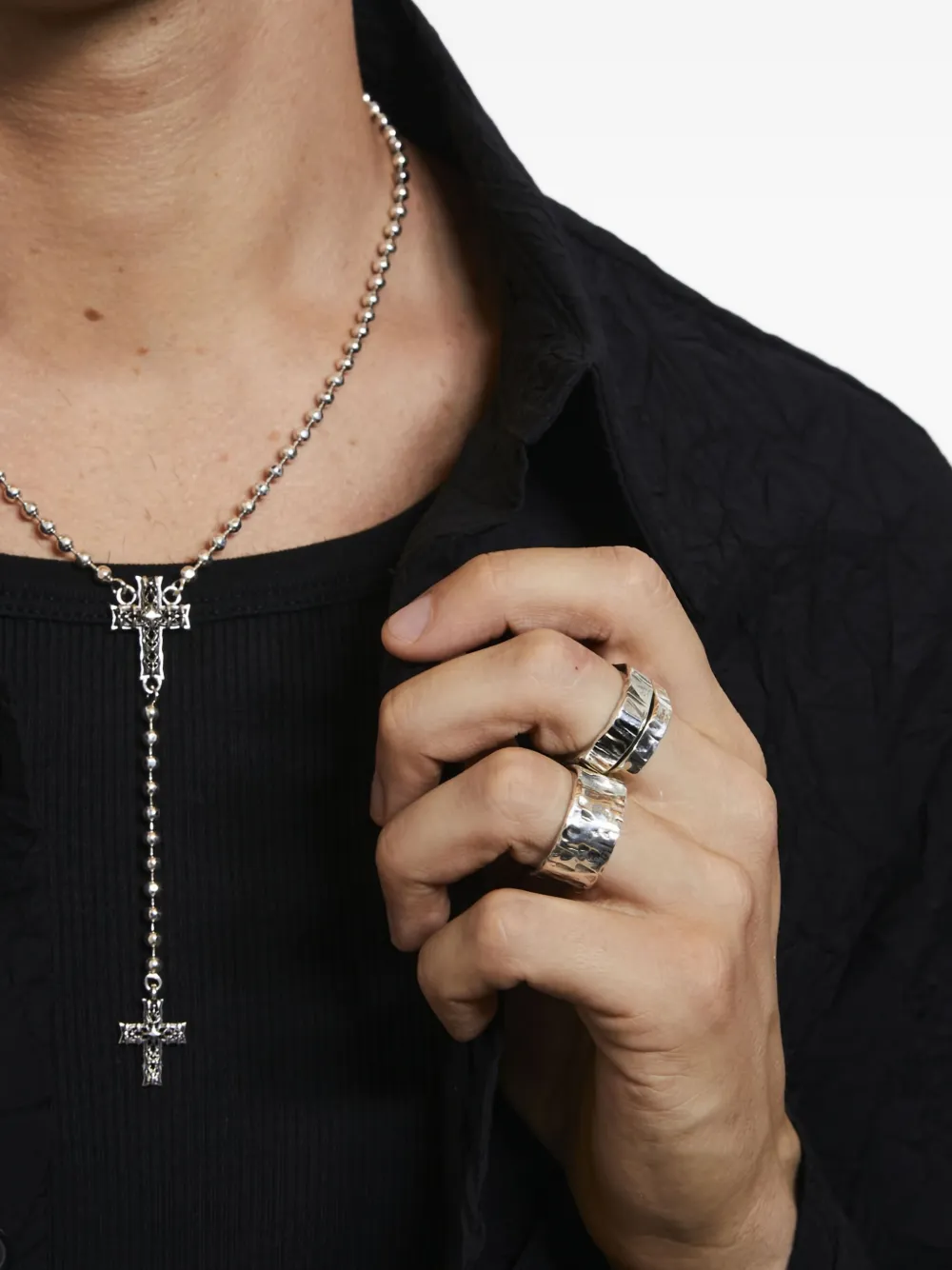 Emanuele Bicocchi anillo con diseño forjado | plateado | Image 1