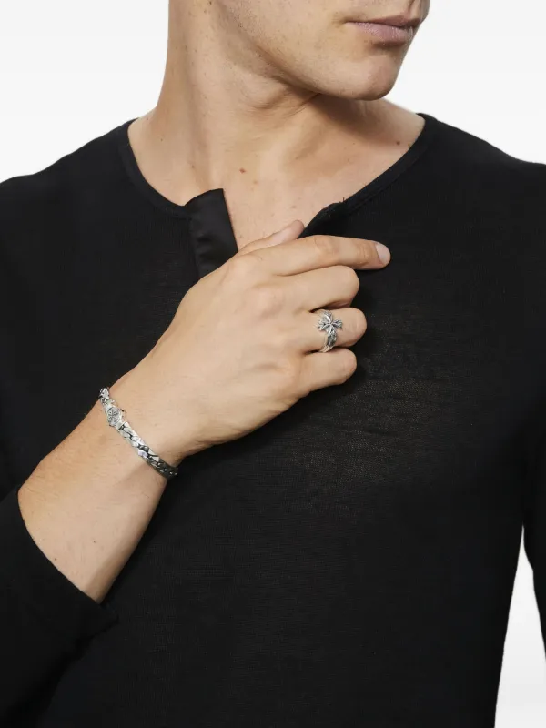 Emanuele Bicocchi Logo Cross Ring | Silver | FARFETCH