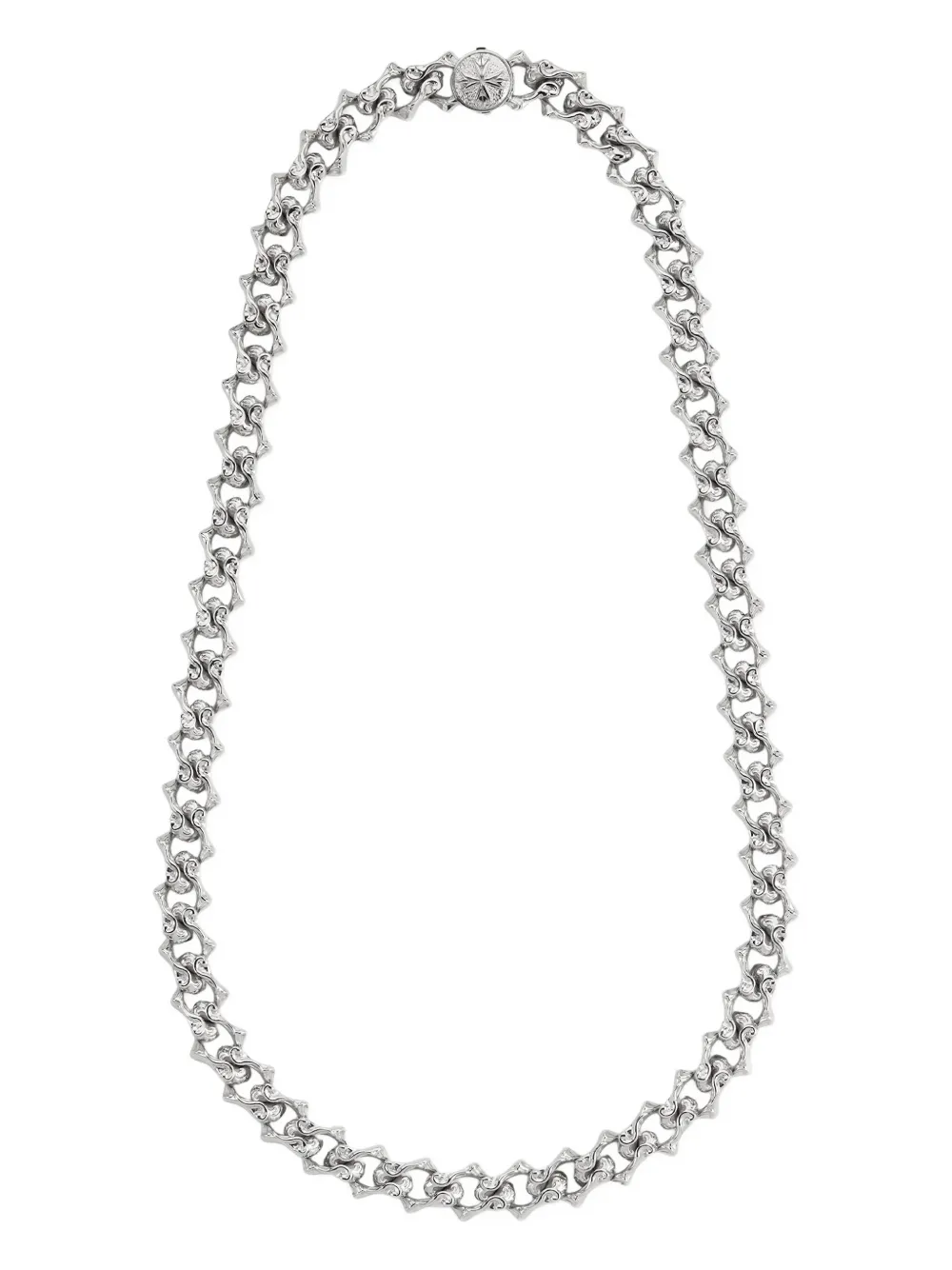 Emanuele Bicocchi Sharp-chain Logo-detail Necklace In Brown