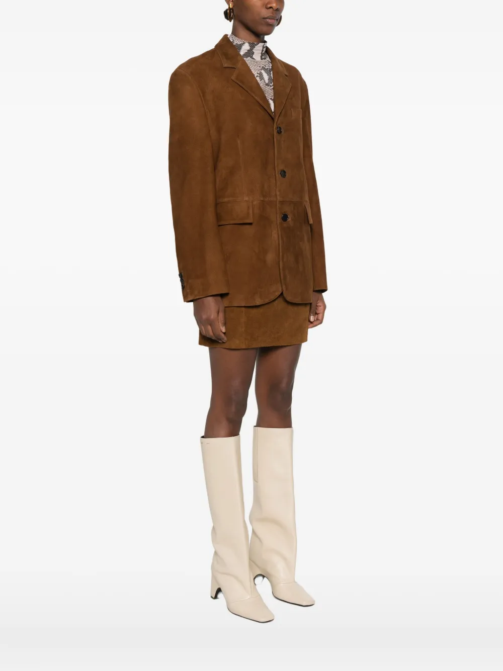 Tonywack Tailored Suede Jacket In Brown