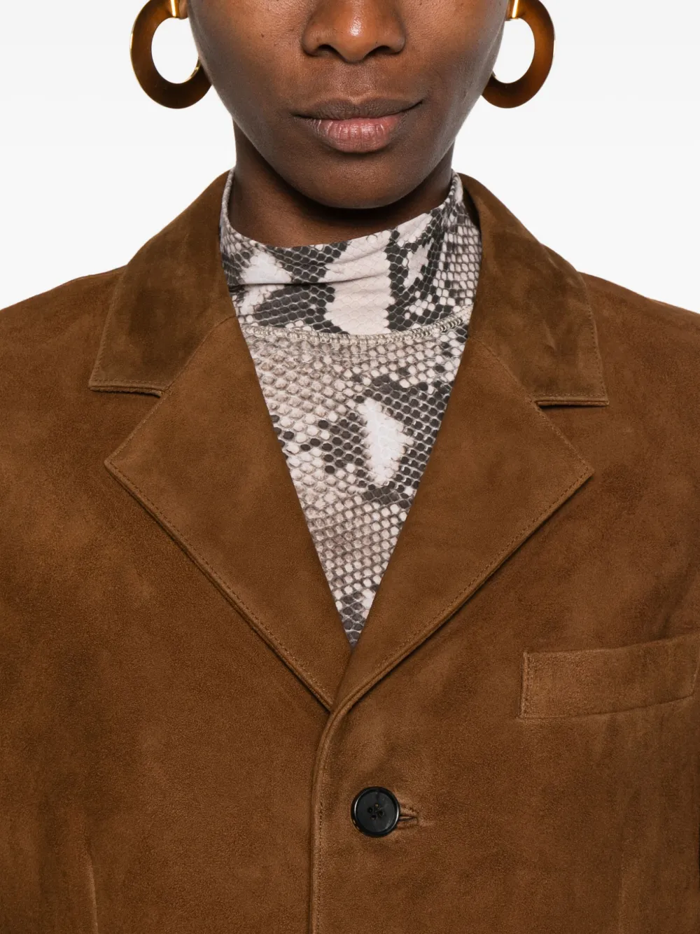 Tonywack Tailored Suede Jacket In Brown