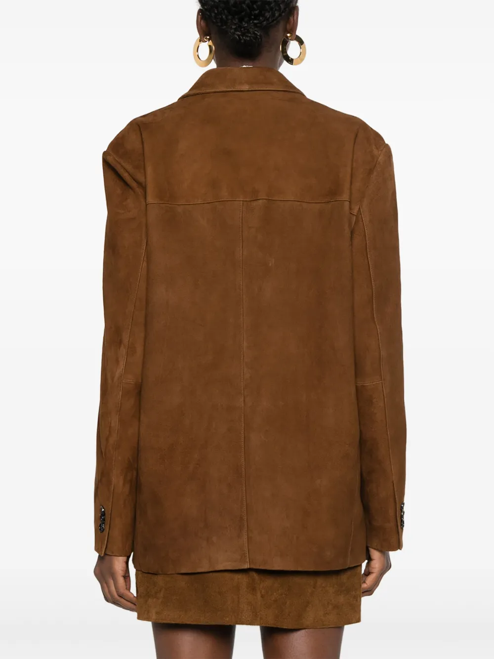 TONYWACK Suède colbert Bruin