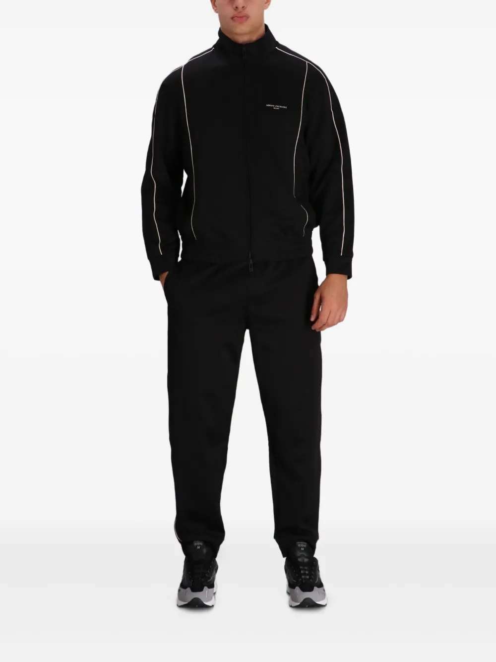 Armani Exchange Sweater met contrasterende afwerking - Zwart