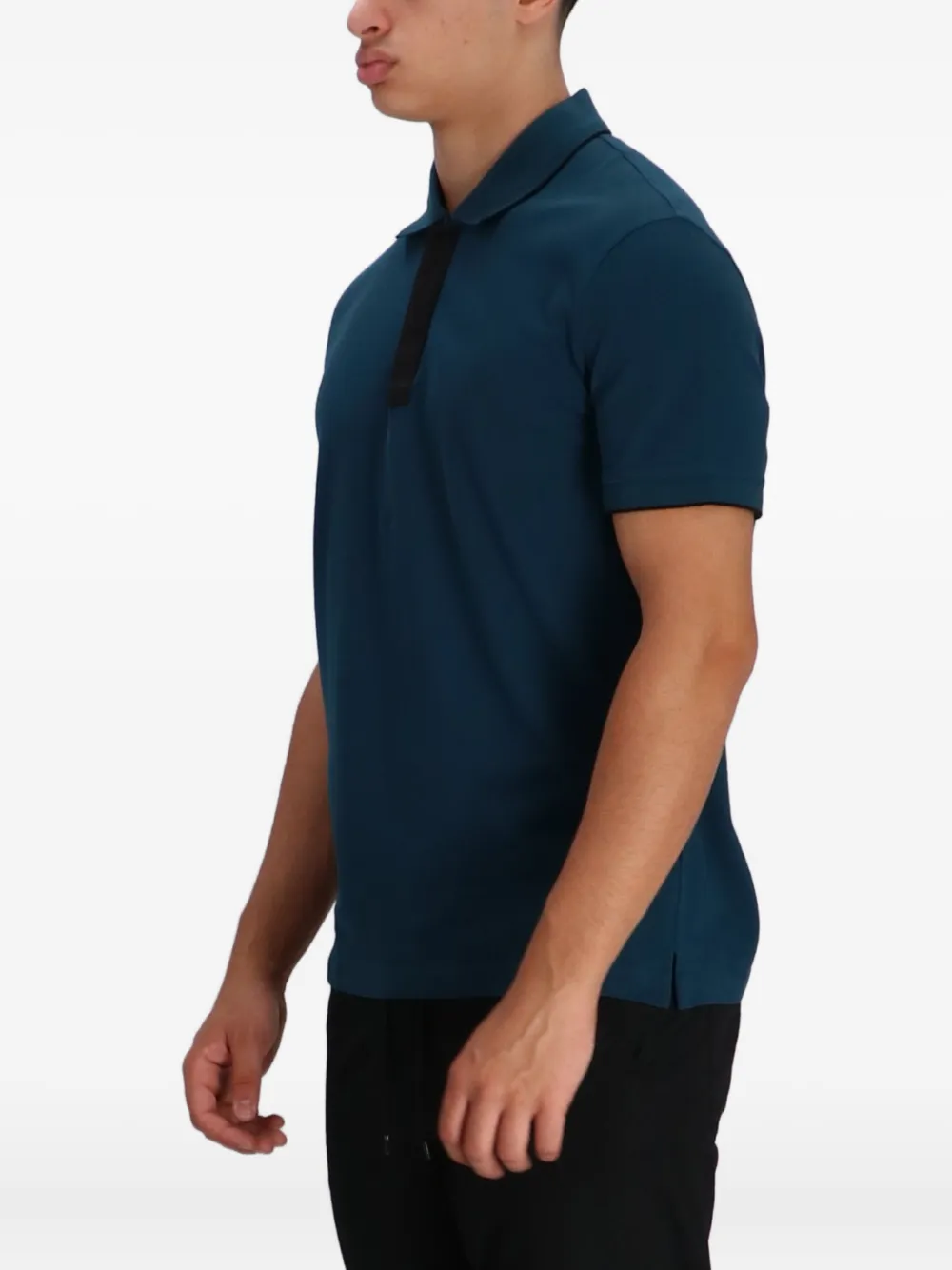 Armani Exchange Placket Polo Shirt In Blue