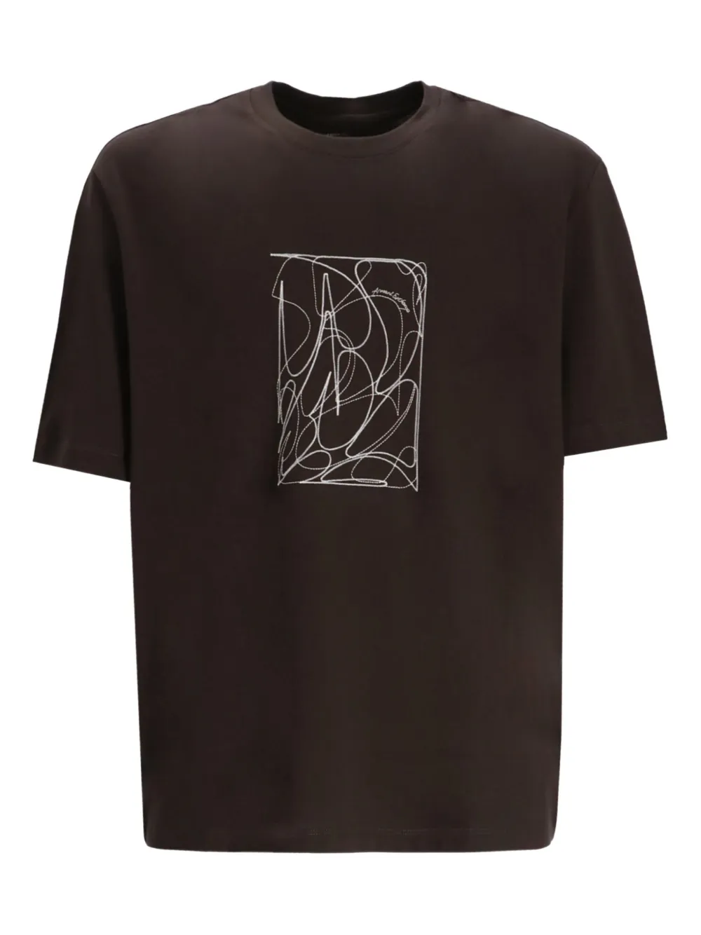 Armani Exchange playera con motivo gráfico | marrón | Image 1