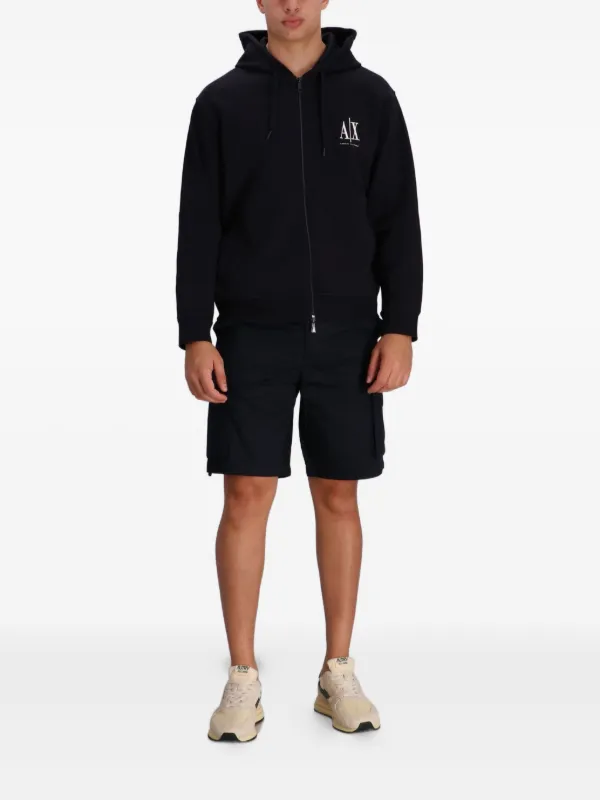 Armani Exchange zip-up Hoodie | Black | FARFETCH RO