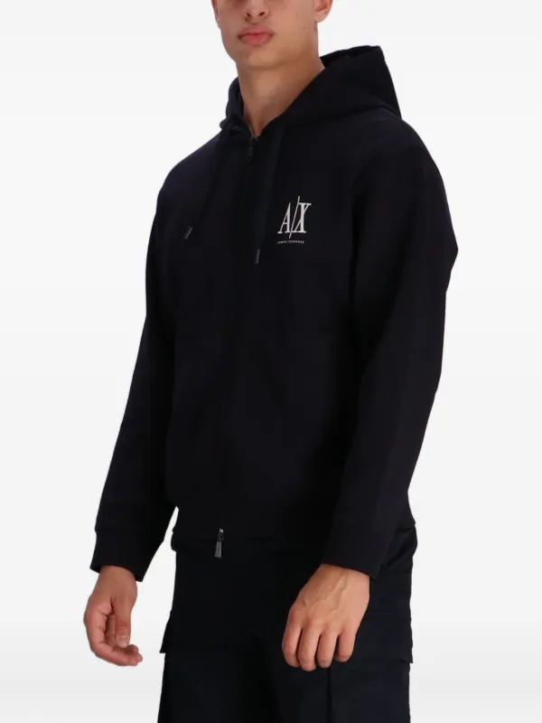 Armani Exchange zip-up Hoodie | Black | FARFETCH JO