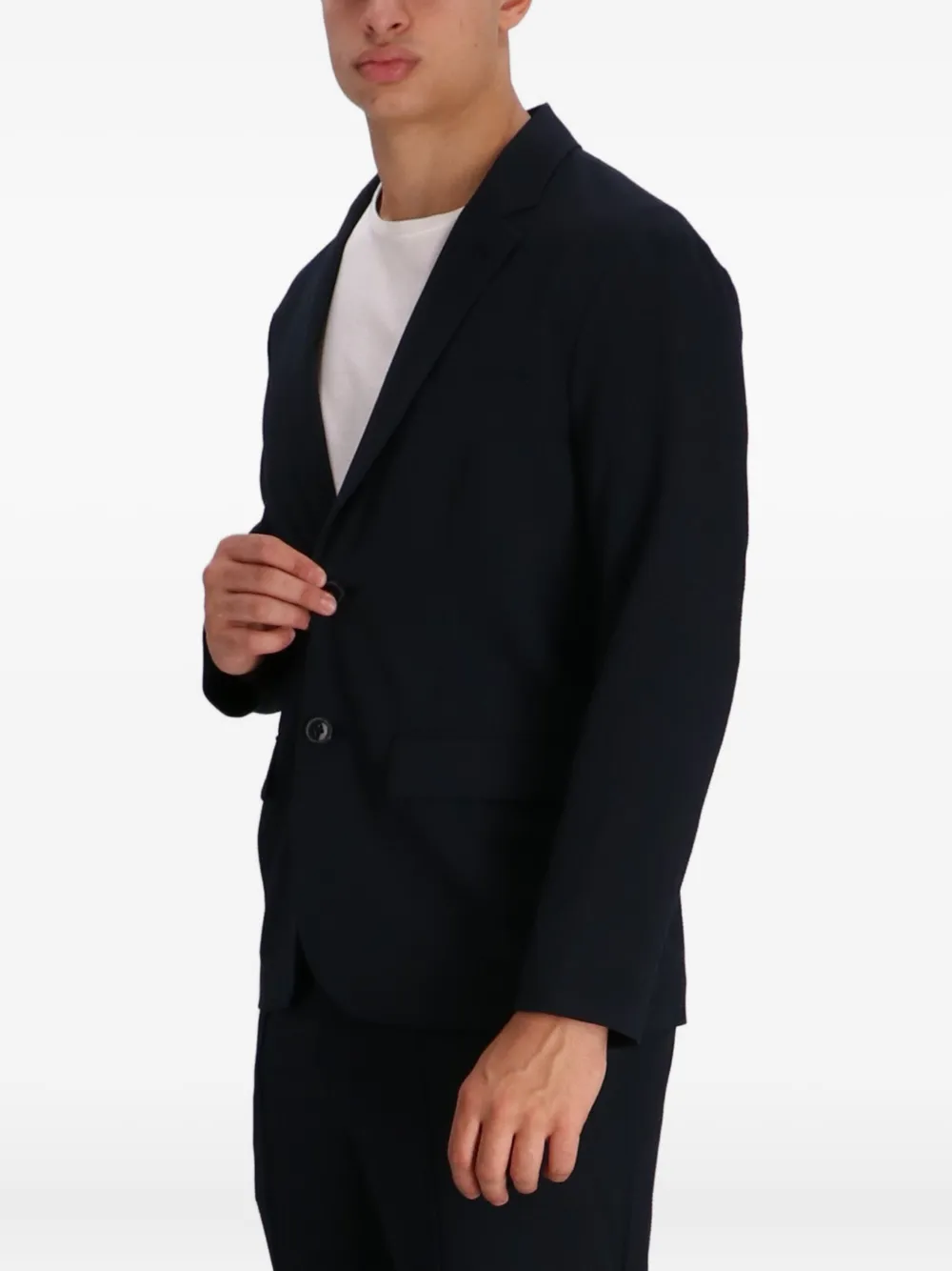 Armani Exchange Seersucker blazer met knopen Blauw