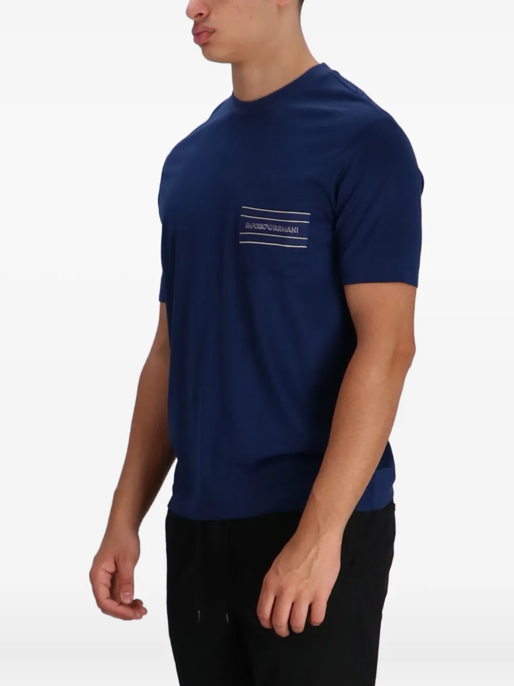 Emporio Armani T-shirt met opgestikte zak Blauw