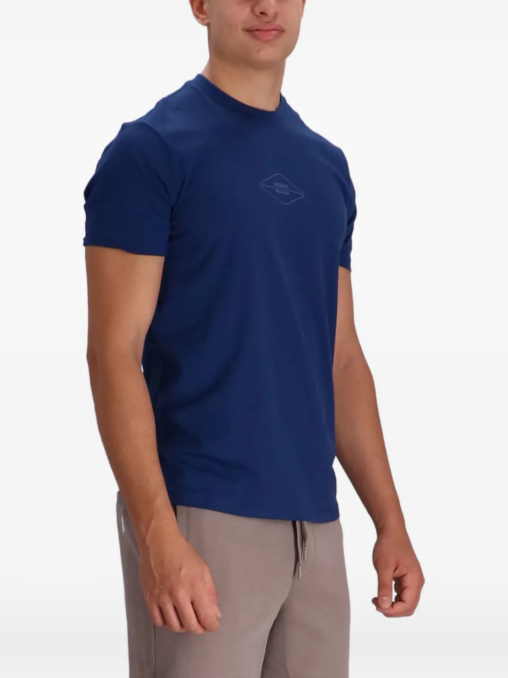 Armani Exchange T-shirt met ronde hals en reliëf Blauw
