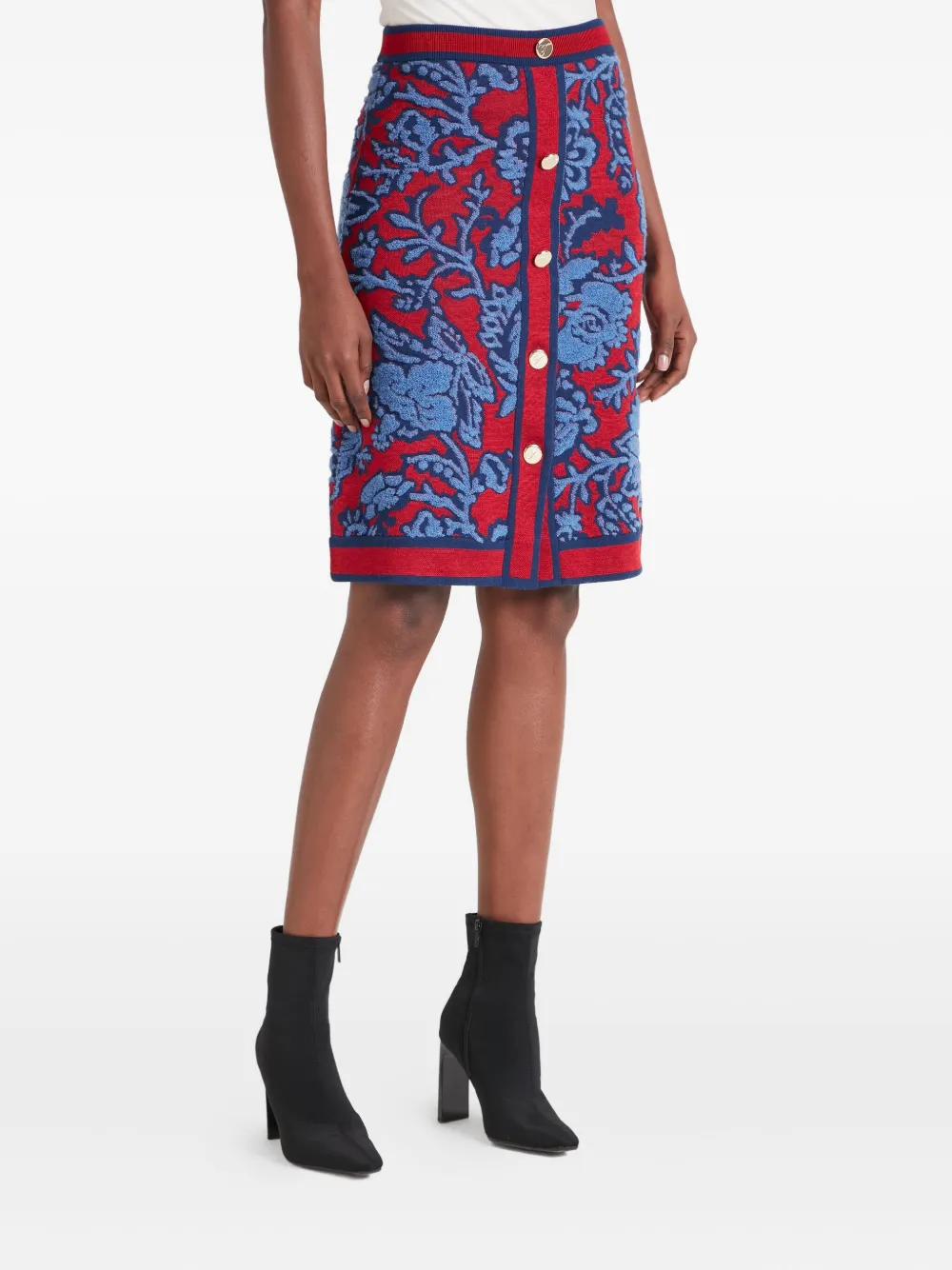 Temperley London Geknöpfter Francis Midirock Mit Blumenmuster In Blue