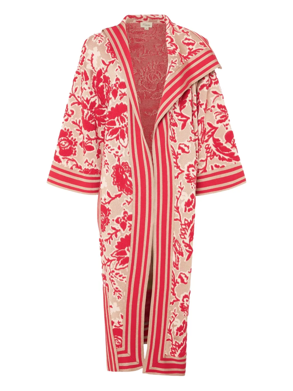 Temperley London Gestreiftes Francis Mantel Mit Blumenmuster In Multi