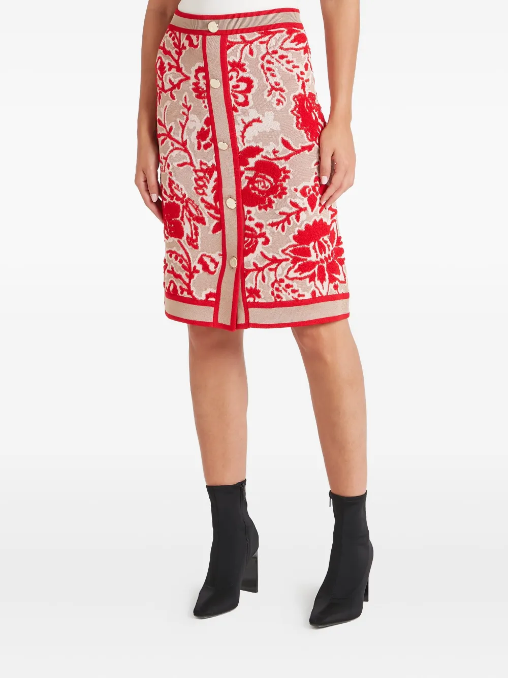 Temperley London Geknöpfter Francis Midirock Mit Blumenmuster In Brown