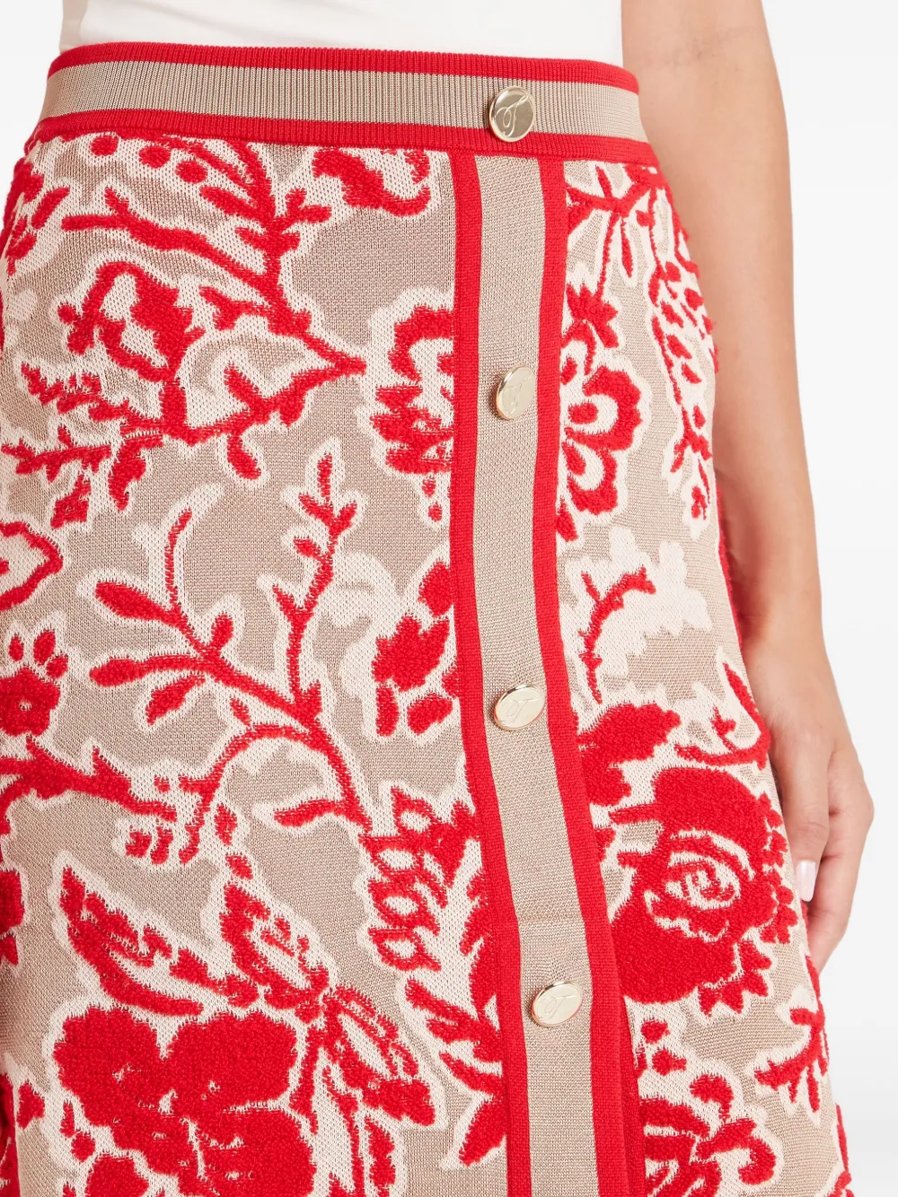 Temperley London Geknöpfter Francis Midirock Mit Blumenmuster In Brown