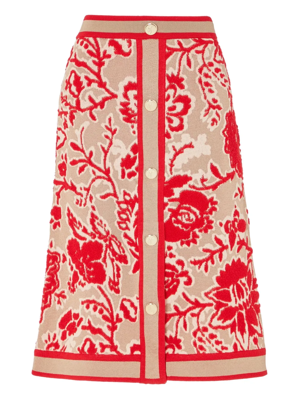 Temperley London Geknöpfter Francis Midirock Mit Blumenmuster In Brown