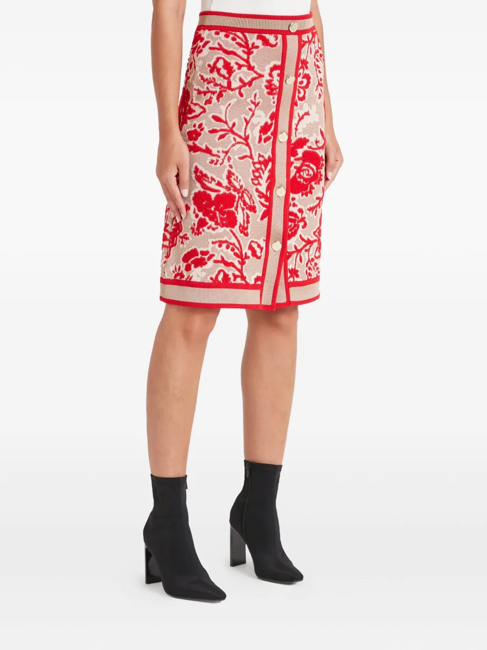 Temperley London Geknöpfter Francis Midirock Mit Blumenmuster In Brown
