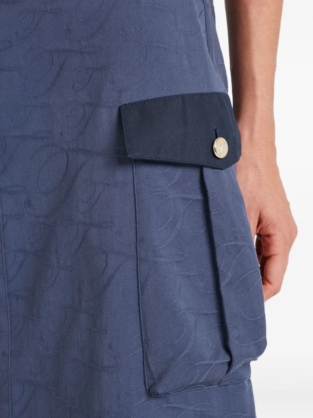 Temperley London Victory maxi-rok met zak en knoopdetail Blauw