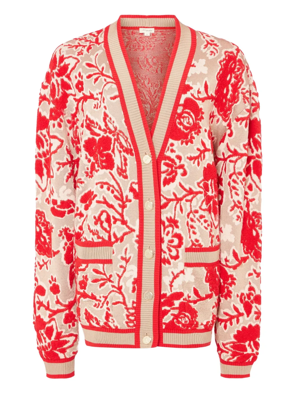Temperley London Francis Cardigan Mit Blumenmuster In Red