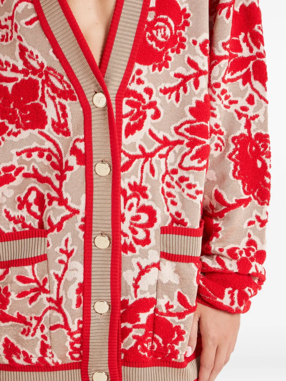 Temperley London Francis Cardigan Mit Blumenmuster In Red