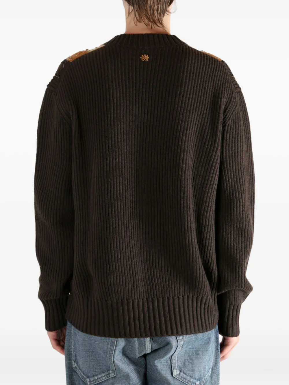 AMIRI Vest met gestreept detail en patroon Bruin