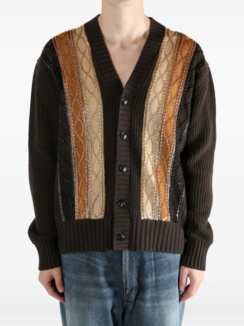 AMIRI striped-detail patterned cardigan | Cardigans | Image 2