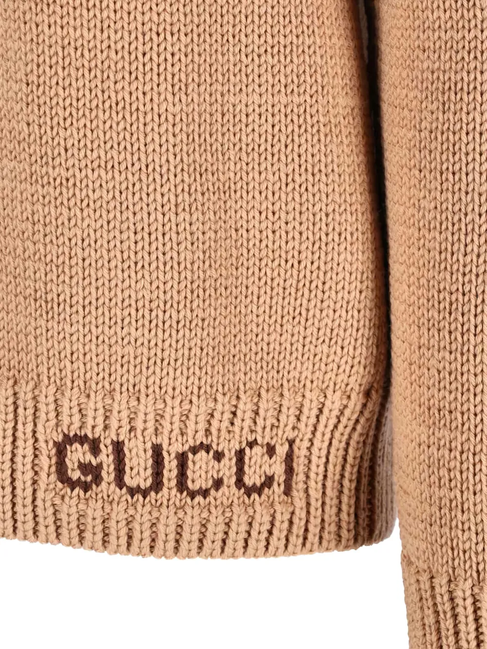 Gucci Sweater With Round Neck In Wool In Brown