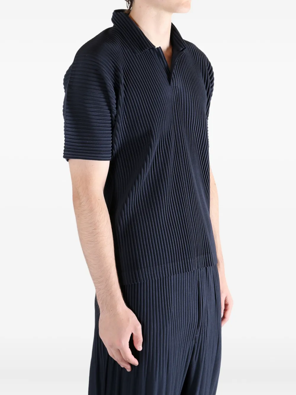 Homme Plissé Issey Miyake Geplooid poloshirt Blauw
