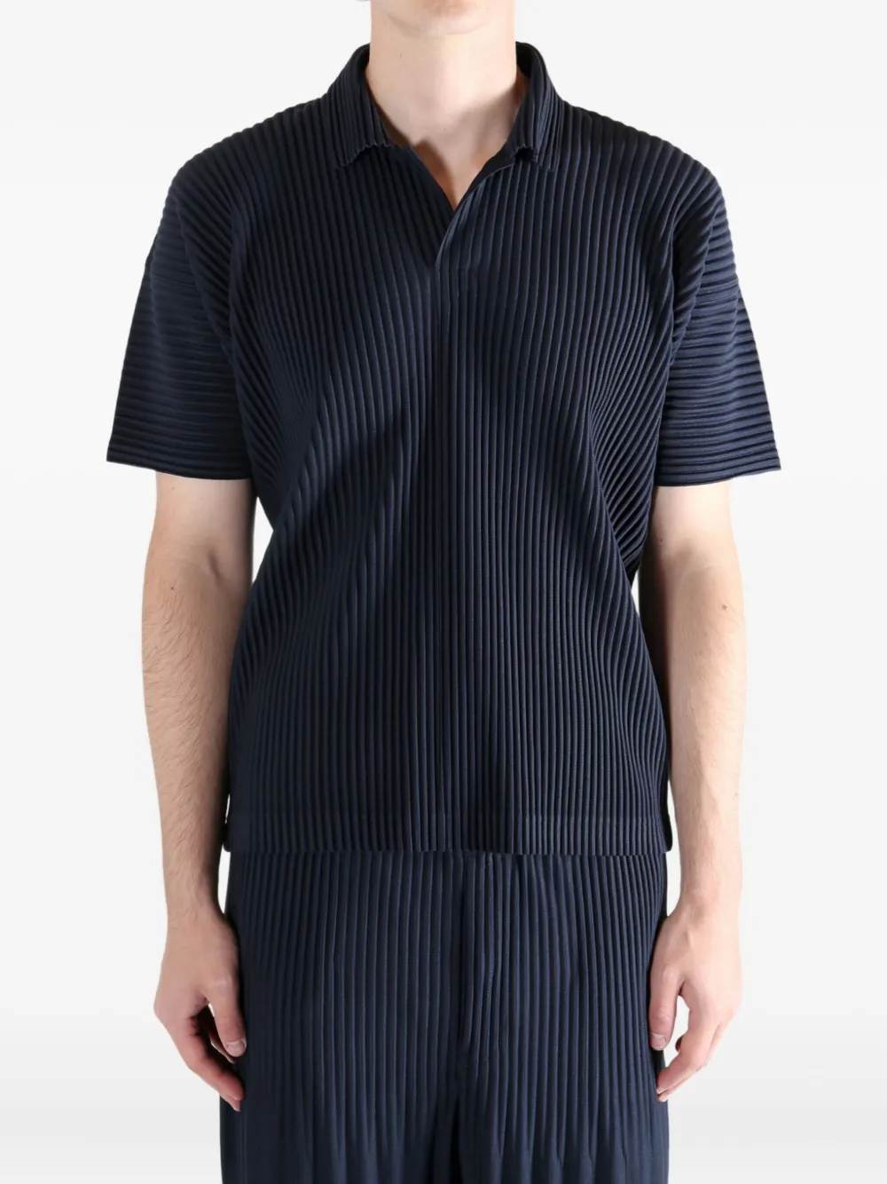 Homme Plissé Issey Miyake Geplooid poloshirt Blauw