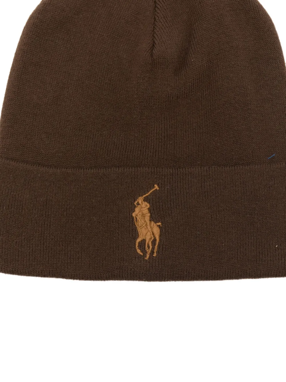 Polo Ralph Lauren Polo Pony-embroidered Beanie Hat In Brown