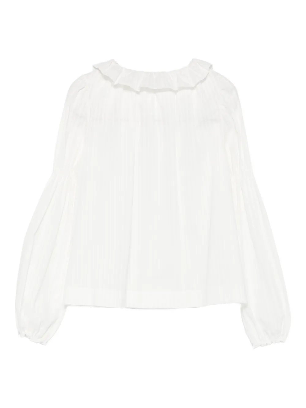 La Stupenderia Shirt met ruches en lange mouwen Wit