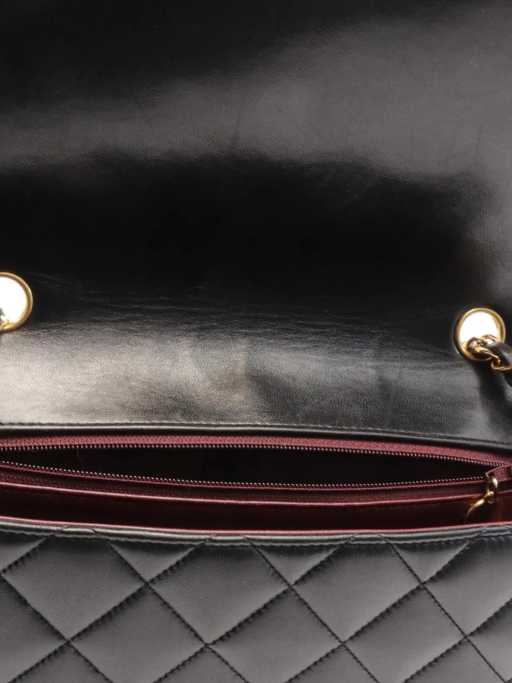 Pre-owned Chanel 1991-1994 Medium Lambskin Diana Flap Crossbody Bag In Black