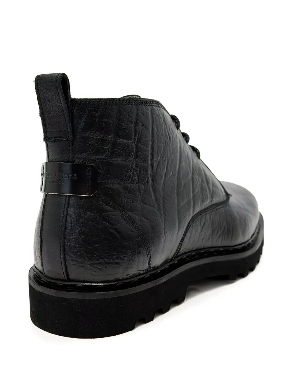 Allsaints Skiff Leather Boots In Black
