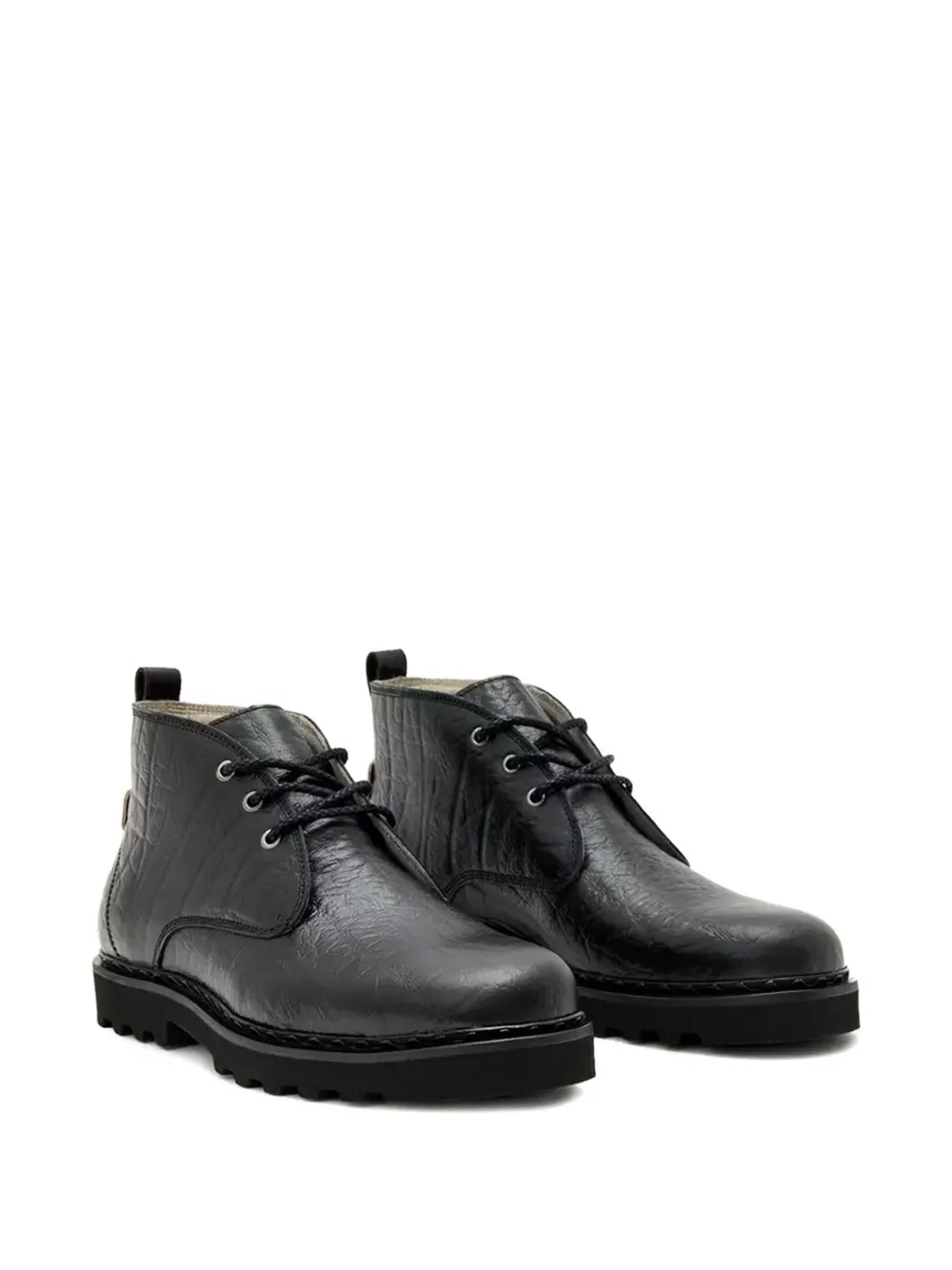 Allsaints Skiff Leather Boots In Black