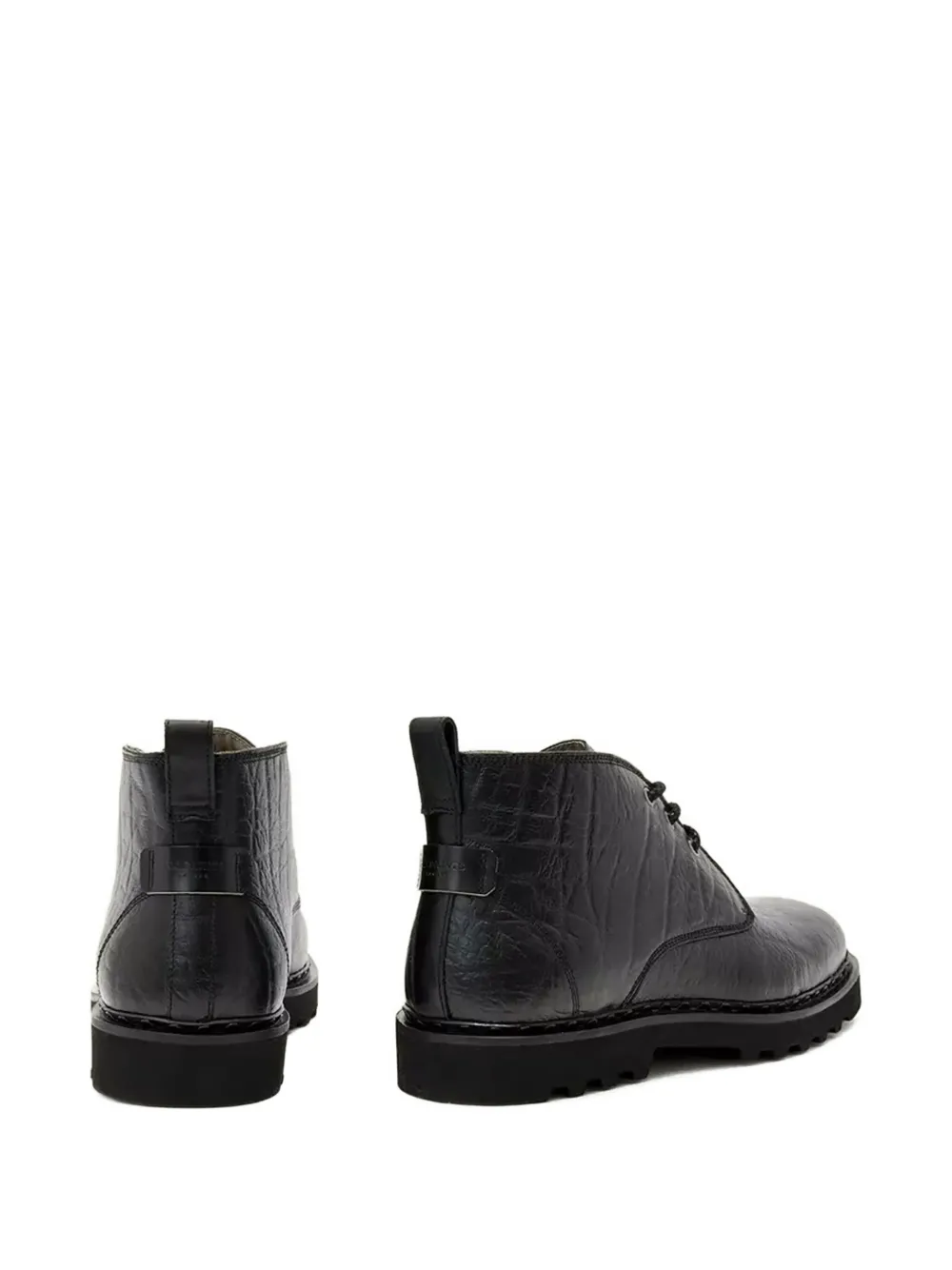 Allsaints Skiff Leather Boots In Black